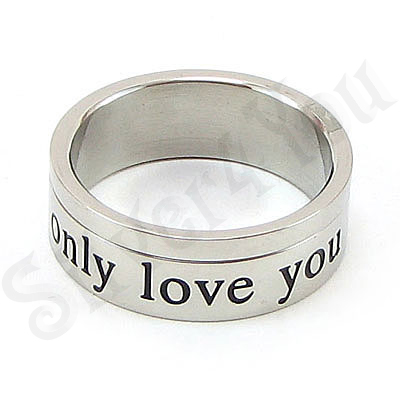 Set inele inox cu mesaj ''only love you'' - BR6020