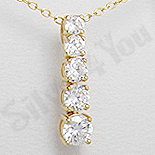 Pandantiv argint zircon alb aurit 14k - PK1430